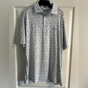 Rhoback International Dog Day Pup Paw Print Polo Shirt Large